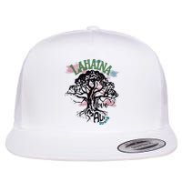 Retro Lahaina Strong Love Maui Support Hawaii Trees Flat Bill Trucker Hat