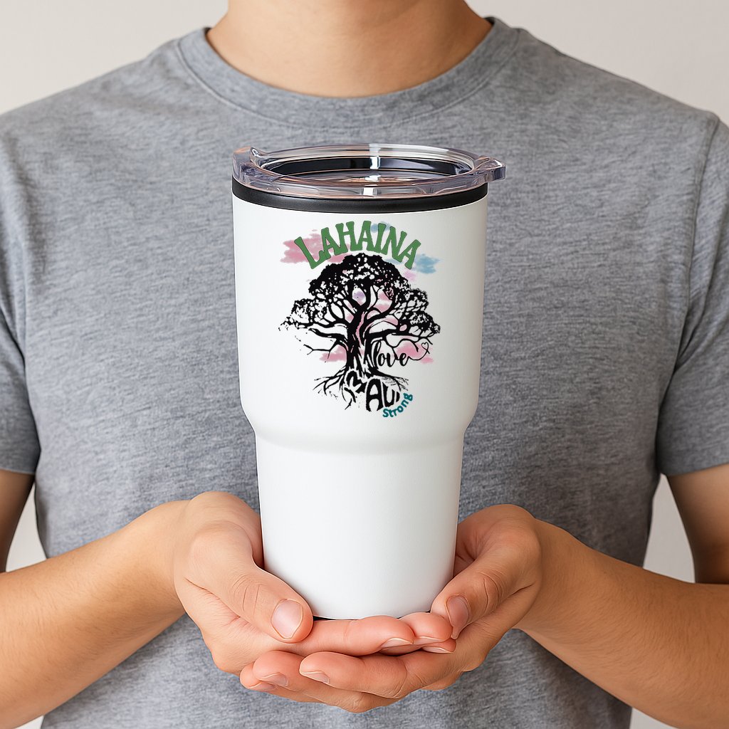 Retro Lahaina Strong Love Maui Support Hawaii Trees Tumbler
