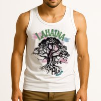 Retro Lahaina Strong Love Maui Support Hawaii Trees Tank Top