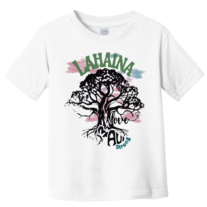 Retro Lahaina Strong Love Maui Support Hawaii Trees Toddler T-Shirt