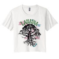Retro Lahaina Strong Love Maui Support Hawaii Trees Crop Top