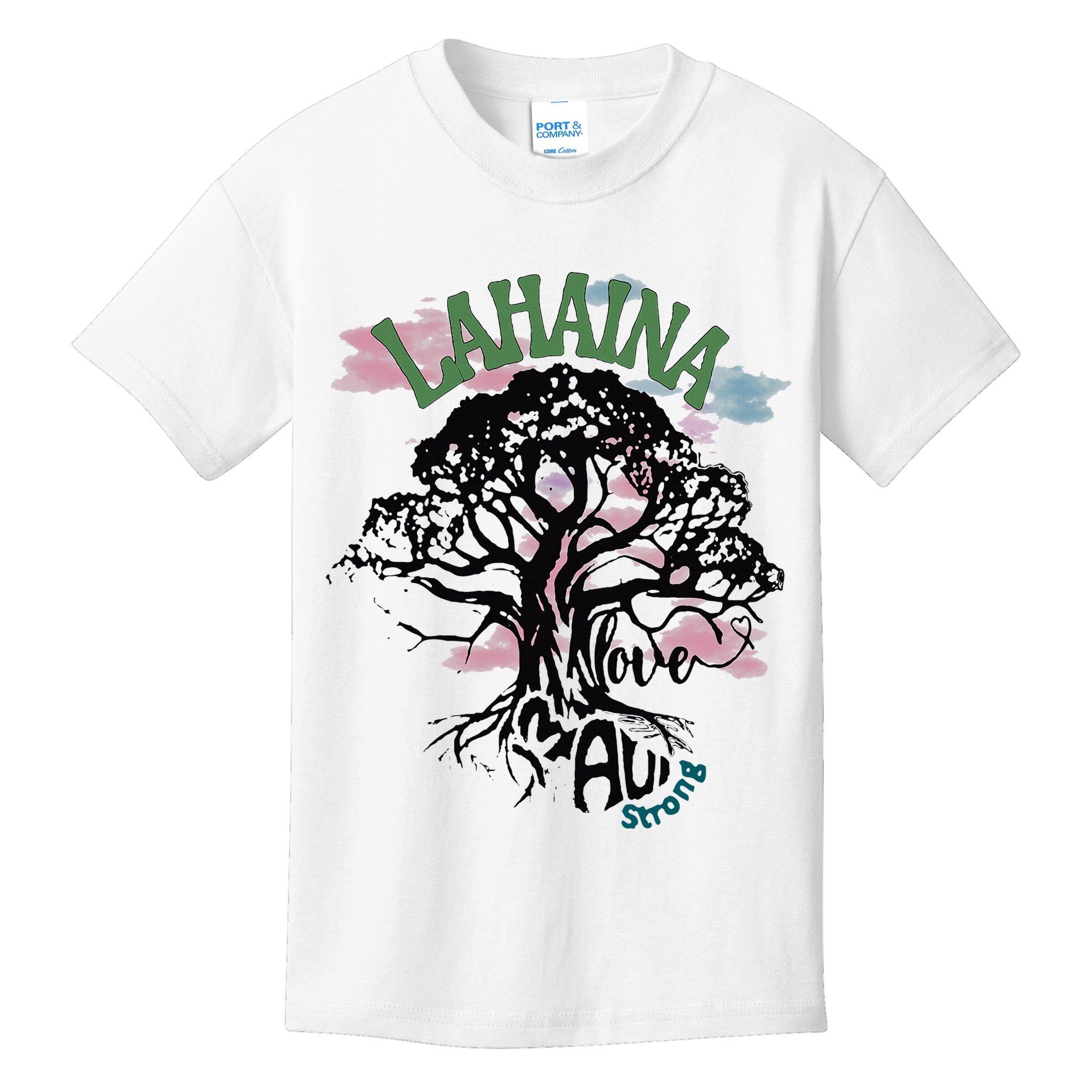 Retro Lahaina Strong Love Maui Support Hawaii Trees Kids T-Shirt