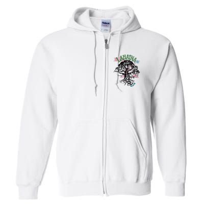 Retro Lahaina Strong Love Maui Support Hawaii Trees Full Zip Hoodie
