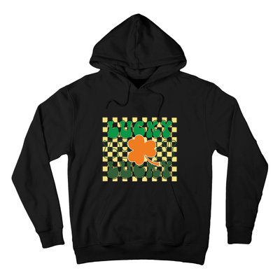 Retro Lucky Shamrock Groovy St Patricks Day Hoodie