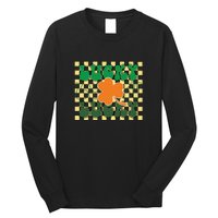 Retro Lucky Shamrock Groovy St Patricks Day Long Sleeve Shirt