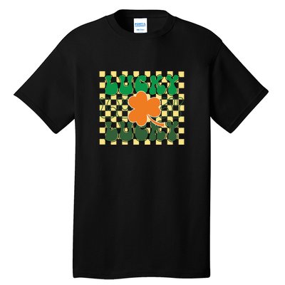 Retro Lucky Shamrock Groovy St Patricks Day Tall T-Shirt