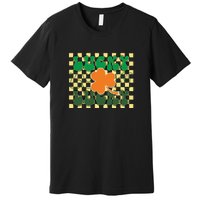 Retro Lucky Shamrock Groovy St Patricks Day Premium T-Shirt