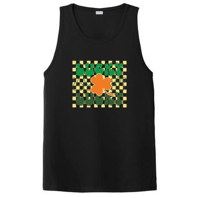 Retro Lucky Shamrock Groovy St Patricks Day PosiCharge Competitor Tank