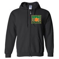 Retro Lucky Shamrock Groovy St Patricks Day Full Zip Hoodie