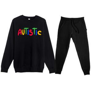 Respect Love Support Acceptance Autism Awareness Day Gift Premium Crewneck Sweatsuit Set