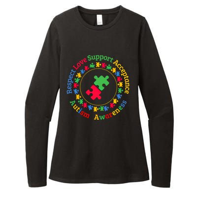 Respect Love Support Acceptance Autism Awareness Day Gift Womens CVC Long Sleeve Shirt