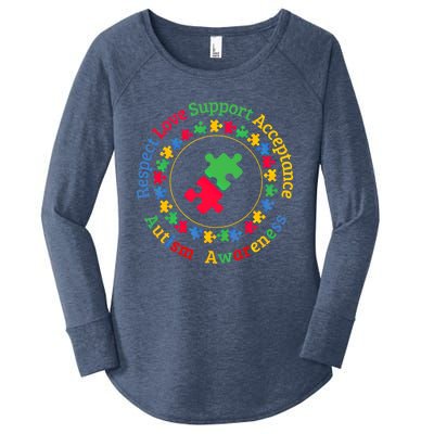 Respect Love Support Acceptance Autism Awareness Day Gift Women's Perfect Tri Tunic Long Sleeve Shirt