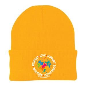 Autism Shirt Women Men Respect Love Support Autism Awareness Knit Cap Winter Beanie