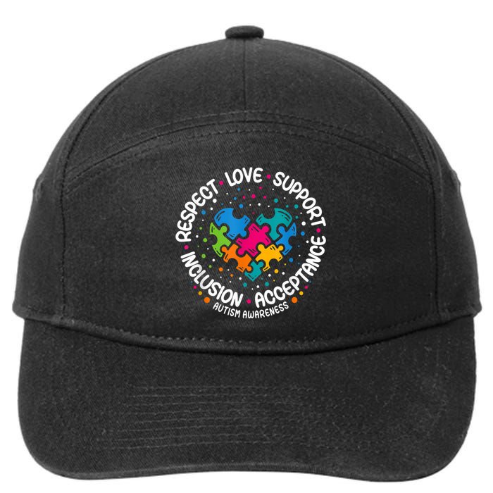 Autism Shirt Women Men Respect Love Support Autism Awareness 7-Panel Snapback Hat