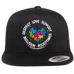 Autism Shirt Women Men Respect Love Support Autism Awareness Flat Bill Trucker Hat