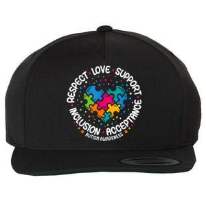 Autism Shirt Women Men Respect Love Support Autism Awareness Wool Snapback Cap