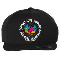 Autism Shirt Women Men Respect Love Support Autism Awareness Wool Snapback Cap