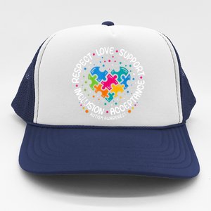 Autism Shirt Women Men Respect Love Support Autism Awareness Trucker Hat