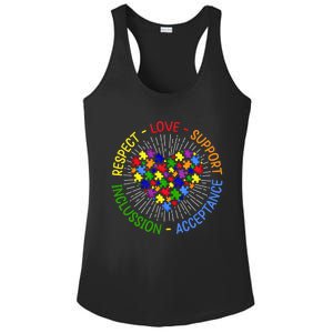 Respect Love Support Autism Awareness Autism Gift Ladies PosiCharge Competitor Racerback Tank