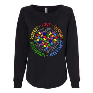 Respect Love Support Autism Awareness Autism Gift Womens California Wash Sweatshirt