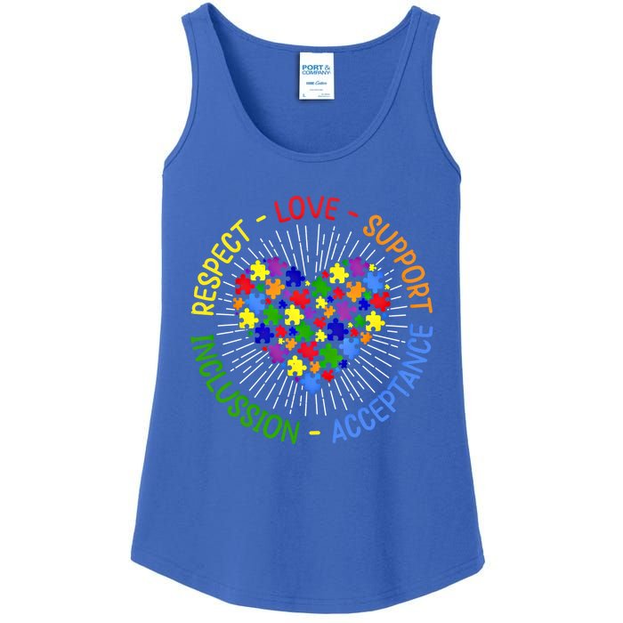 Respect Love Support Autism Awareness Autism Gift Ladies Essential Tank