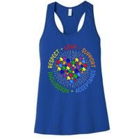 Respect Love Support Autism Awareness Autism Gift Women's Racerback Tank