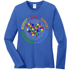 Respect Love Support Autism Awareness Autism Gift Ladies Long Sleeve Shirt