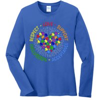 Respect Love Support Autism Awareness Autism Gift Ladies Long Sleeve Shirt