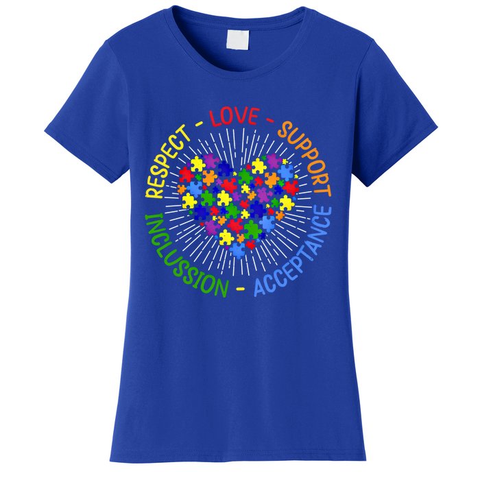 Respect Love Support Autism Awareness Autism Gift Women's T-Shirt