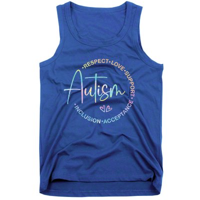 Respect Love Support Autism Awareness Month Meaningful Gift Tank Top