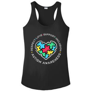 Respect Love Support Autistic Autism Awareness Teachers Gift Ladies PosiCharge Competitor Racerback Tank