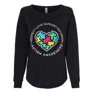 Respect Love Support Autistic Autism Awareness Teachers Gift Womens California Wash Sweatshirt