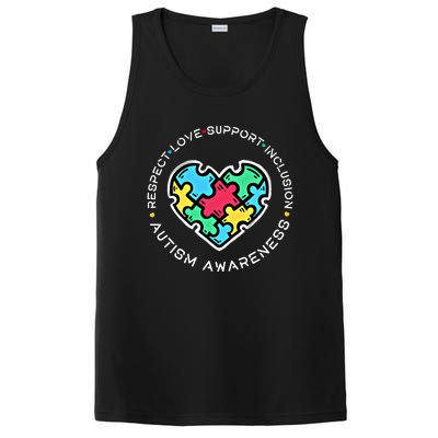 Respect Love Support Autistic Autism Awareness Teachers Gift PosiCharge Competitor Tank