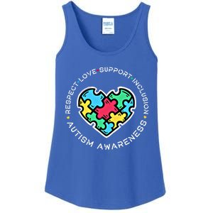 Respect Love Support Autistic Autism Awareness Teachers Gift Ladies Essential Tank