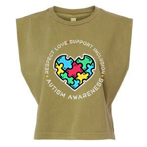 Respect Love Support Autistic Autism Awareness Teachers Gift Garment-Dyed Women's Muscle Tee