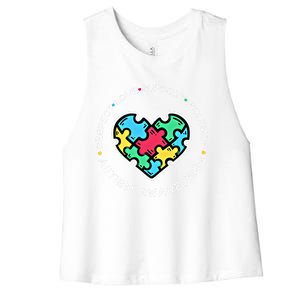 Respect Love Support Autistic Autism Awareness Teachers Gift Women's Racerback Cropped Tank