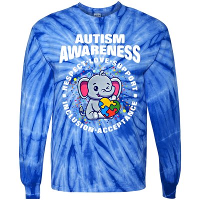 Respect Love Support Inclusion Acceptance Great Gift Tie-Dye Long Sleeve Shirt