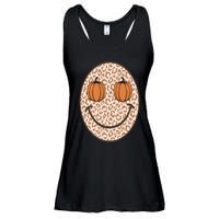 Retro Leopard Smile Face Fall Pumpkin Season Thanksgiving Ladies Essential Flowy Tank