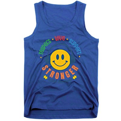 Respect Love Support Stronger Autism Dad Mom Meaningful Gift Tank Top