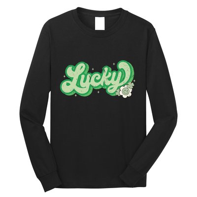 Retro Lucky St Patricks Day Irish Clover Long Sleeve Shirt