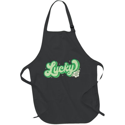 Retro Lucky St Patricks Day Irish Clover Apron
