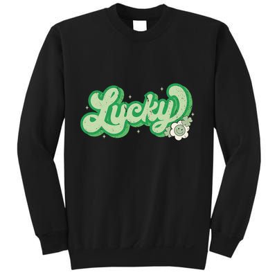 Retro Lucky St Patricks Day Irish Clover Sweatshirt