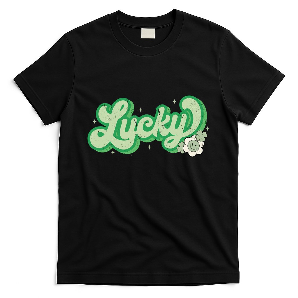 Retro Lucky St Patricks Day Irish Clover T-Shirt