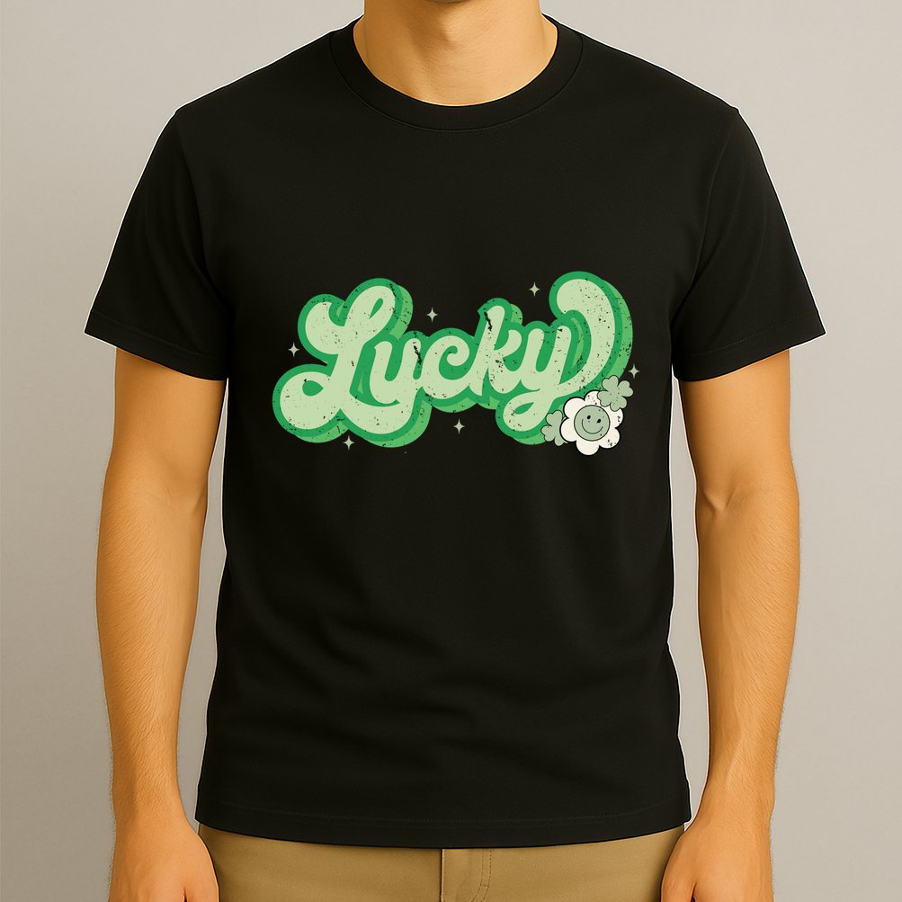 Retro Lucky St Patricks Day Irish Clover T-Shirt