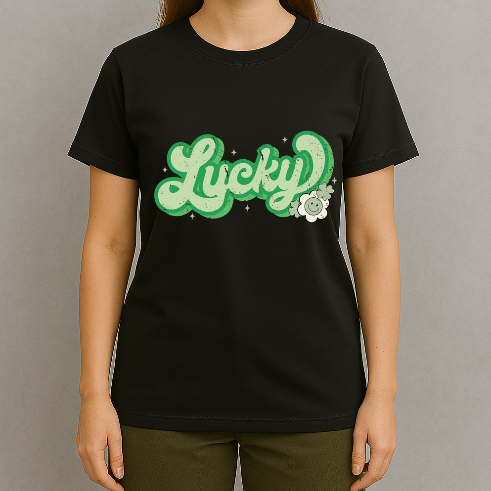 Retro Lucky St Patricks Day Irish Clover T-Shirt