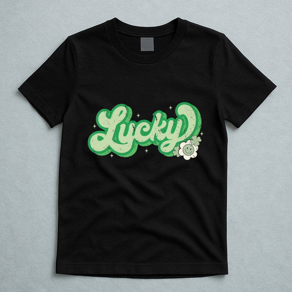 Retro Lucky St Patricks Day Irish Clover T-Shirt