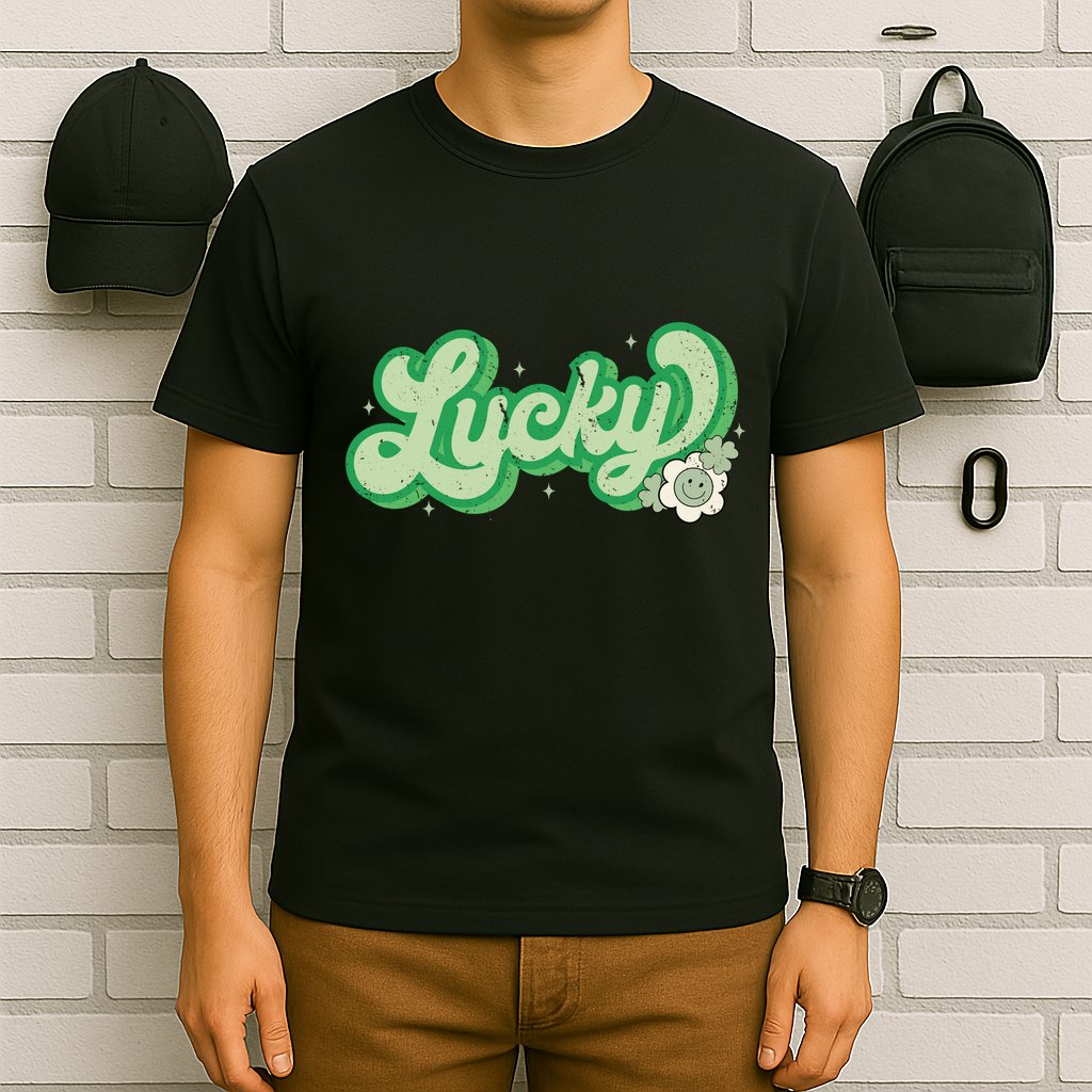 Retro Lucky St Patricks Day Irish Clover T-Shirt