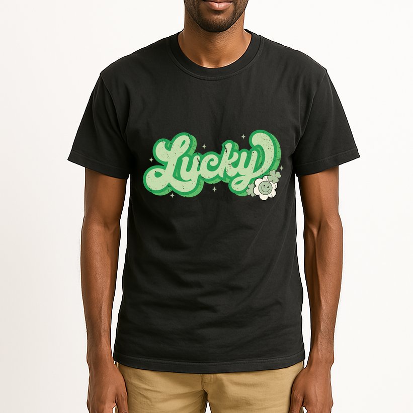 Retro Lucky St Patricks Day Irish Clover Tall T-Shirt