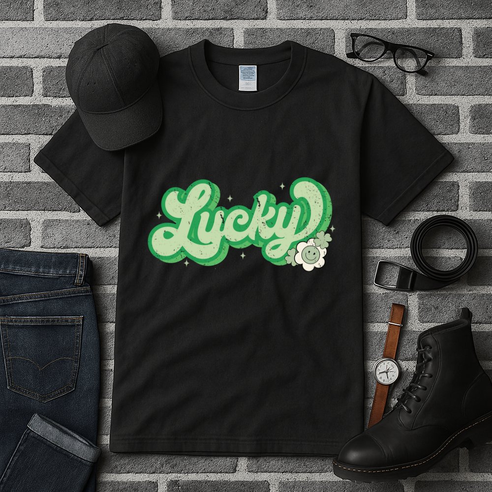 Retro Lucky St Patricks Day Irish Clover Tall T-Shirt