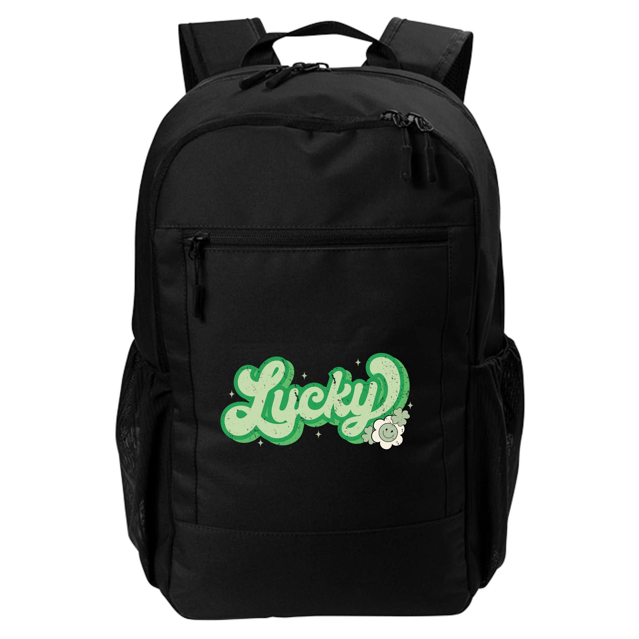 Retro Lucky St Patricks Day Irish Clover Backpack